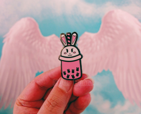 Bunny Boba Pin Flying