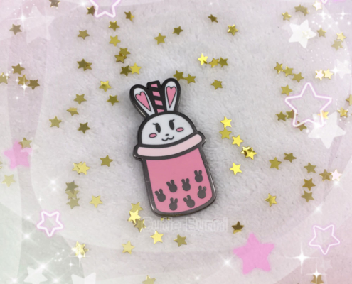 Bunny Boba Enamel Pin stars
