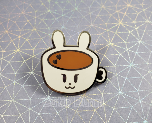 Coffee Bunny Enamel Pin