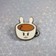 Coffee Bunny Enamel Pin