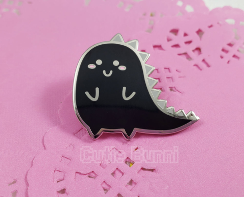 Black Dino Enamel Pin