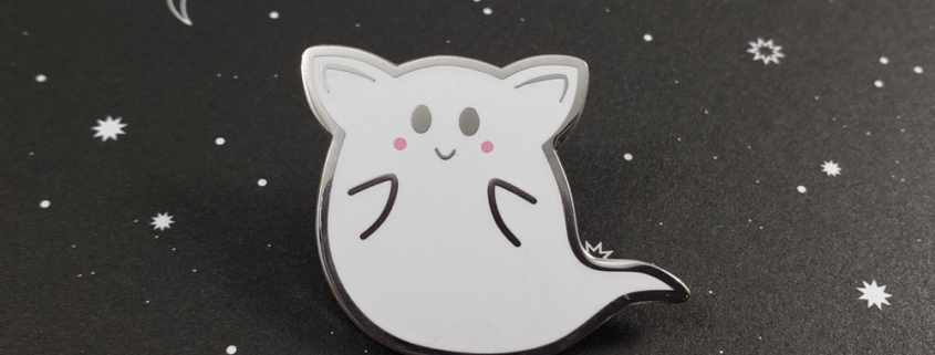 Ghost Cat Enamel Pin