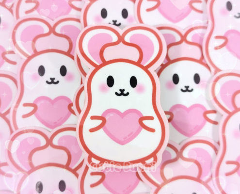 Heart Bunny Vinyl Sticker