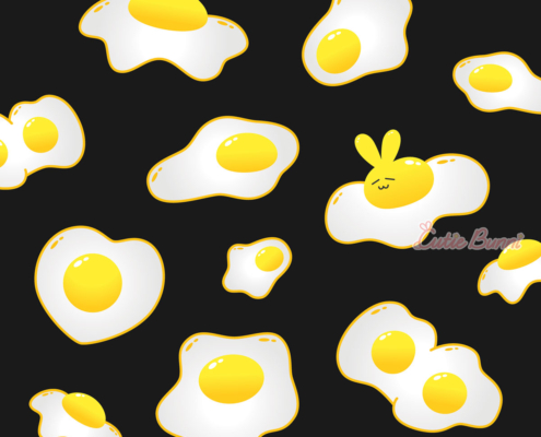Fried Eggies (Original Art/Design) by Cutie Bunni